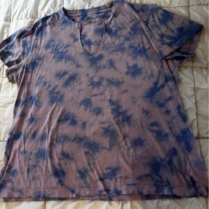 PINK Victoria's Secret Blue and Purple Tie-Dye Top